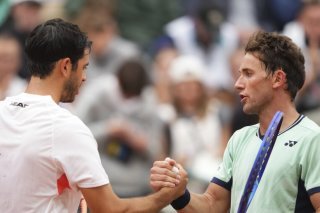 Casper Ruud (à droite): rien à faire contre Nuno Borges... KEYSTONE/AP/Lindsey Wasson